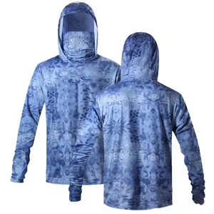 La pêche à séchage rapide par sublimation imprimée en polyester porte des vêtements maillots de pêche à manches longues