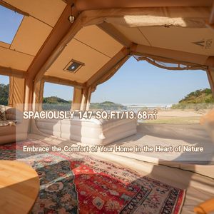 Tenda da Campeggio Gonfiabile di Lusso Portatile, Strato in PVC, Apertura Automatica Rapida, Impermeabile, <span class=keywords><strong>per</strong></span> Esterni, 2-8 Persone, Oxford, 4 <span class=keywords><strong>Stagioni</strong></span> - Product Image 2