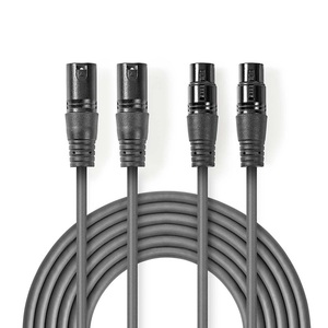 Cable de audio XLR 2x macho de 3 pines a 2x hembra de 3 pines, 5 m, equilibrado, de grado profesional para uso en estudio - Product Image 2