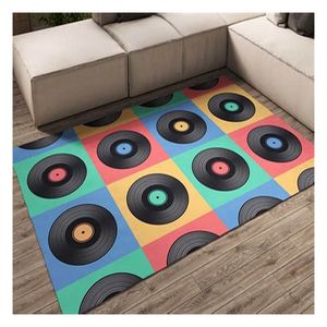 Personnalité créative décoration rétro CD <span class=keywords><strong>rond</strong></span> acrylique <span class=keywords><strong>tapis</strong></span> vinyle disque série Table basse Pad CD <span class=keywords><strong>tapis</strong></span> - Product Image 3