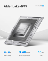 Bosgame E3 Intel N95 Mini PC 16GB DDR4 512GB NVMe 4K Drievoudig Scherm 2.5G LAN Windows 11 Desktop Computer