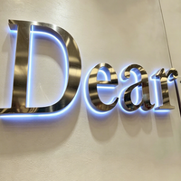 Letrero LED Personalizado 3D con Retroiluminación, de Acero Inoxidable Dorado o Plateado, con Halo, para Oficina Corporativa, Tienda de Lujo, Sala de Exhibición, Logotipo de Marca