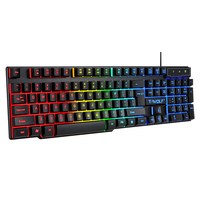 T-WOLF TF800 oyun klavyesi fare oyun kulaklığı Mouse Pad Combo LED aydınlatmalı kablolu oyun için paket/çalışma