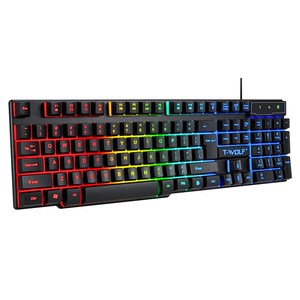Teclado TF800 para juegos, ratón, auriculares para juegos, alfombrilla de ratón, Combo, retroiluminación LED, paquete de jugador con cable para juegos/trabajo - Product Image 3