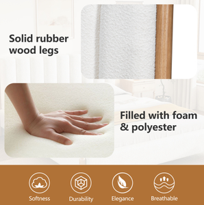 Vente en gros Cadre de lit King Size de luxe Tête de lit en tissu Lit de rangement réglable écologique Lit moustiquaire en bois rembourré moderne - Product Image 4