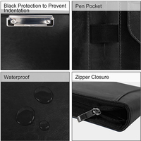 Carpeta de cartera de negocios personalizada de cuero multifuncional Organizador de documentos de escritorio con cremallera