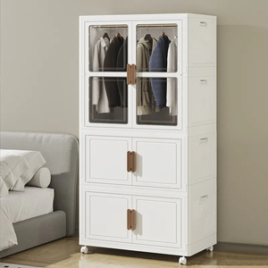 Contenedor Plegable placard organisateur garde-robe vêtements Extra surdimensionné pliable étagères de rangement boîte - Product Image 5