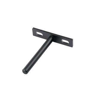 Support mural invisible en T de 8 mm nickelé noir pour suspension de cloison, quincaillerie de support de tablette en bois - Product Image 5