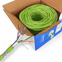 Câble Ethernet LAN Shibei Cat6A SFTP de haute qualité, conducteur massif 4 paires 23AWG en cuivre blindé, 10 Gbit/s, 305 m, pour applications industrielles et vidéosurveillance