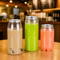 Offre Spéciale Usine Chinoise – Canettes en Plastique PET de 200-500 ml, Plusieurs Tailles, avec Couvercle en Aluminium pour Jus, Bubble Tea et Boissons Gazeuses