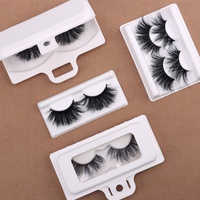 Cils en Fibre Végétale Écologique Marque Personnalisée Wispies Faux Cils 3D Faits Main Bande en Coton Noir Épaisseur 0,07 mm BIO