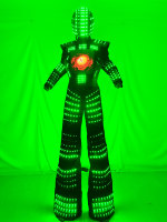 Combinaison de robot numérique à LED en couleur avec casque Disco DJ Party Performance Wear Kryoman Stilts Walker and Dancing