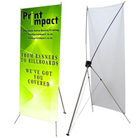 Support publicitaire coréen X pliable 60x160cm, léger, avec cadre en PRV, réglable en hauteur, en polyester, pour affichage intérieur/extérieur