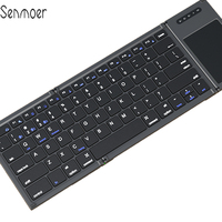 Keyboard Mini lipat Bluetooth, Mouse gigi biru 2.4G BT5, 0 ukuran penuh portabel Kombo tanpa kabel untuk Windows Android