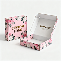 Bedruckte Logo-Versandboxen in Rosa, Groß, Mittel, Klein, Quadratisch, Anpassbare Faltbare Geschenkverpackung für Schuhe, Kleidung, Socken