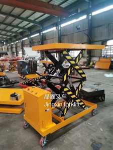 Meja angkat kargo ponsel elektrik gudang 1 m-1000 kg pengangkat gunting hidrolik untuk ritel & hotel kondisi baru - Product Image 3