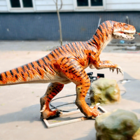 Modèle de dinosaure animatronique réaliste en silicone Cetnology pour attraction publique intérieure