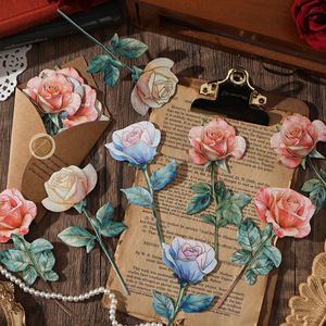 8 feuilles de papier artisanal non adhésif à motif floral et feuille d'or, motifs bouquet de fleurs croisées, pour marque-pages, cartes vierges et fournitures de planificateur DIY - Product Image 3