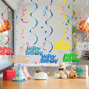Decoración Colgante en Espiral DAMAI de Feliz Cumpleaños, Accesorios Esenciales para Fiestas para Crear una Atmósfera Festiva Vibrante - Product Image 1