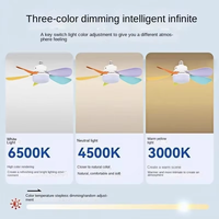 Ventilateur de plafond moderne à 6 pales avec lampe LED en forme de fleur, E26/E27, avec télécommande, fonction de gradation, ampoules 3 couleurs, vente chaude