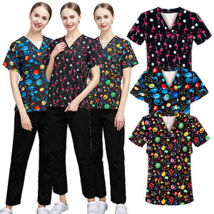 Drops hipping Günstige Cartoon Tops Medizinische Kleidung für Mann Frauen Peeling Gesundheit Schönheit Arbeit tragen Peelings Pflege uniform Medical Top - Product Image 1