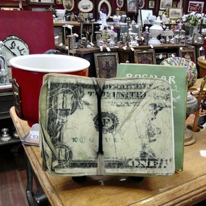 Boshiho Men's Vintage Bifold <b>Wallet</b> Zipper Closure Genuine Leather <b>RFID</b> <b>Blocking</b> Credit Card Holder US Dollar Bill Pattern Cards - Product Image 4