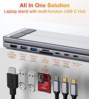 iDock USB-C Laptop-Dockingstation 8-in-1 USB-C-Hub mit 4K HDMI, 2 USB 3.0, PD 100W, universeller Computerhalter, Dockingstation