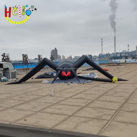 Décoration d'Halloween horreur yeux rouges modèle d'araignée noire insecte gonflable géant