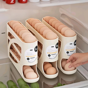 Thickened Rolling <b>Egg</b> <b>Storage</b> Box Double-Door Fridge Side Door <b>Egg</b> Rack Holder Home <b>Egg</b> Freshness Organizer Space-Saving Design - Product Image 3