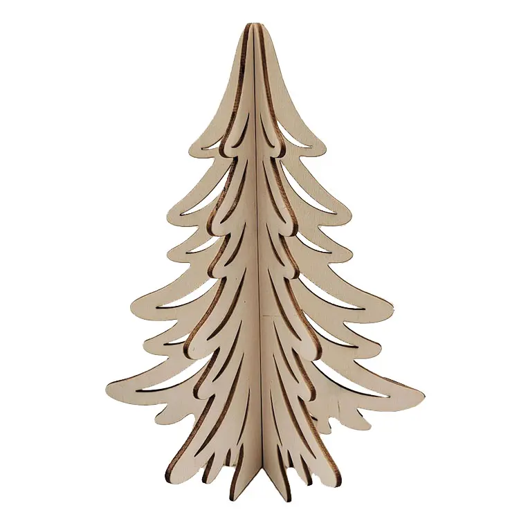 Small Wood Christmas Tree Ornaments Wooden Christmas Tree for Party Decoration