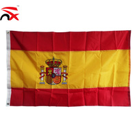 Drapeau national espagnol de qualité en polyester 3*5 pieds, personnalisé en gros, pour les événements et l'affichage
