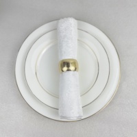 Anneau de serviette rond en métal pour mariage, or/argent/or rose/laiton, vente en gros