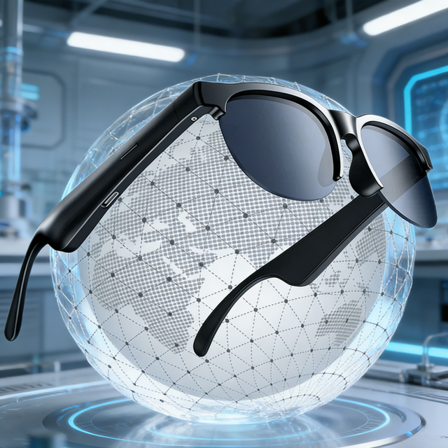 Global Connected Smart Glasses, Multi-functional Wearable Device with Voice Translation & AI Assistant