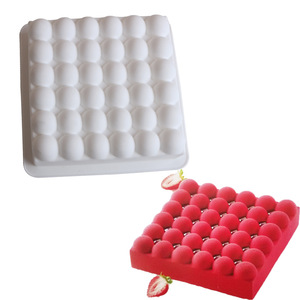 White <b>Silicone</b> Mousse Mold 36 Cavity Semi Circular Bun Shape <b>Baking</b> Tool For Cake Dessert Making - Product Image 4