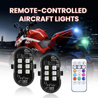 Lampu Strobo LED Nirkabel New Hopstyling 2/4/6pcs dengan Remote Control 12V 9W untuk Mobil, Motor, Drone, Skuter Anti-tabrakan