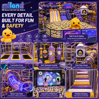 Système de terrain de jeux souple professionnel, design cyberpunk moderne, vente en gros, solution de parc d'aventure pour enfants sur le thème du parc technologique Duck Tech
