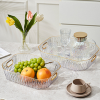 Vierkante PET fruit schaal dienblad ecologisch modern luxe feestgebruik transparant salontafel snack schaal