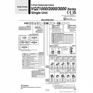 Válvula solenoide neumática SMC, modelo Válvula de control de la VQZ1821-5G1-C6 - Product Image 1