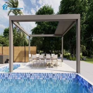 Pérgola Bioclimática Motorizada Moderna Sweet Home, Plegable y Retráctil, Estructura de Aluminio Impermeable <span class=keywords><strong>para</strong></span> Área de Piscina, Casa de Verano - Product Image 2