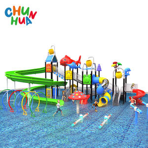 आउटडोर बच्चों पूल पानी स्प्रे प्लेग्राउंड प्लास्टिक स्लाइड बच्चों बगीचे पानी पार्क उपकरण - Product Image 3