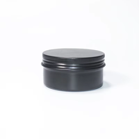 Boîtes en aluminium rondes noires vides personnalisées de 15 ml, 50 ml, 100 ml, 150 ml, contenants cosmétiques, pots avec couvercle à vis, boîtes de rangement pour bougies en métal
