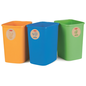 Set di contenitori per la raccolta differenziata EcoBin da 9 litri, in plastica, per ufficio, casa e cucina - Product Image 2