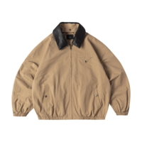 Blouson Bomber en Cuir PU SeedClub Black Label Hiver Col Montant Lettres Écologique Coton à Fibres Longues Teint en Fil 300 g/m²