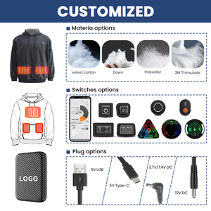 เสื้อฮู้ดผู้ชายแบบมีฮู้ดพร้อมระบบทำความร้อนด้วย USB สำหรับฤดูหนาว สวมใส่สบาย อุ่นสบาย เหมาะสำหรับกิจกรรมกลางแจ้ง - Product Image 4