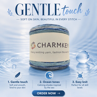 CHARMKEY Cotton Acrylic Blended Cake Yarn Long Distance Gradient Space Dyed Yarn Hand Knitting Yarn for Shawl Blanket