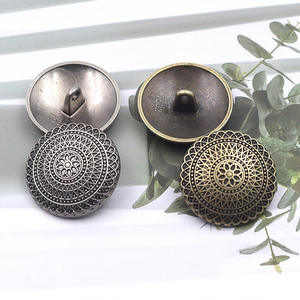 Boguan Hot Bán tùy chỉnh cổ bạc kim loại vòng Shank jeans nút cổ điển Logo khắc hợp kim áo sơ mi nút - Product Image 5