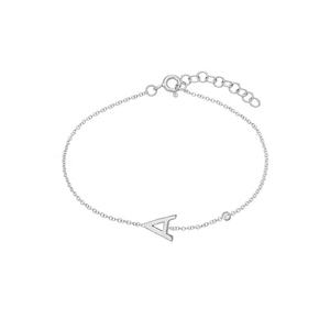 2025 Minimalist 925 Sterling <b>Silver</b> Fine Jewelry 14k Gold Bezel Setting Zircon A-Z Initial Letter Pendant <b>Adjustable</b> <b>Bracelet</b> - Product Image 6