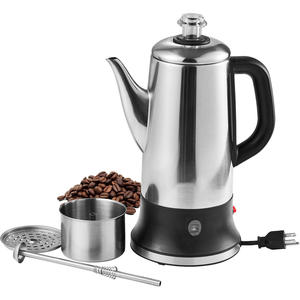 Cafetière électrique <span class=keywords><strong>à</strong></span> <span class=keywords><strong>percolateur</strong></span> 12 tasses avec moulin <span class=keywords><strong>à</strong></span> <span class=keywords><strong>café</strong></span> intégré, maintien au chaud automatique, corps en acier inoxydable 304, usage domestique - Product Image 1
