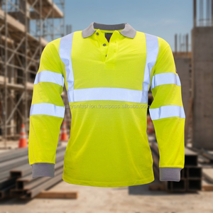 T-shirt de travail haute visibilité personnalisé 100 % polyester, respirant, à manches longues, réfléchissant, pour adultes, idéal pour l'été - Product Image 2