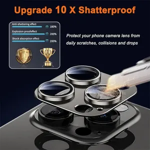 เกราะโลหะ2PCK สำหรับป้องกันเลนส์กล้อง, สำหรับ <span class=keywords><strong>iPhone</strong></span> 16 <span class=keywords><strong>Pro</strong></span> 17 13 <span class=keywords><strong>11</strong></span> 12 14 15 <span class=keywords><strong>PRO</strong></span> <span class=keywords><strong>MAX</strong></span> กระจกนิรภัยสำหรับป้องกันกล้อง <span class=keywords><strong>iPhone</strong></span> - Product Image 5